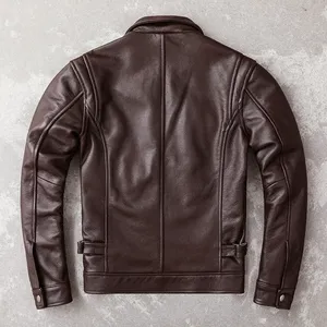 Custom Made Men Genuine Leather <b>Bomber</b> <b>Jacket</b> Canvas Winter Waterproof Front Logo Hooded <b>Vintage</b> Bulk Production Supplier - Product Image 6