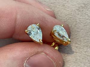 Pendientes de Diamantes de Moissanita de Alta Calidad, Chapados en Oro con Plata de Ley 925, Joyería Clásica Elegante para Mujer, Regalo - Product Image 2