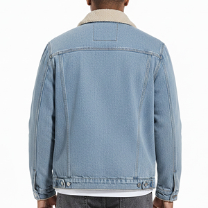 2025 New Arrived Fashionable Light Blue Stone Washed <b>Denim</b> <b>Jacket</b> For Men High Quality Oversize Fit Inner Lining Jeans <b>Jacket</b> - Product Image 6