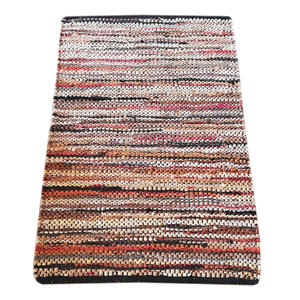 Reasonable Price Leather Recycled Chindi Rug Indian Manufacturer Throw Rugs Living Room Large Area Leather Rugs - Product Image 1