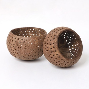 Portavelas ecológicos de coco, contenedor de madera de coco para velas, soporte para exhibir velas de té. - Product Image 6