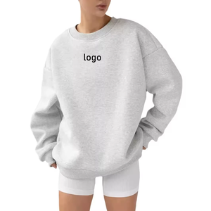 High Quality Women Premium 100% Cotton Winter Sweatshirt Relaxed Fit Trendy Look Front Custom Logo Colors Sizes Wholesale OEM - Product Image 5