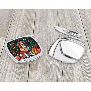 Espejo de maquillaje compacto de Navidad Brittany Spaniel, diseño de mano plegable portátil, regalo de Navidad para mujeres y niñas - Product Image 3