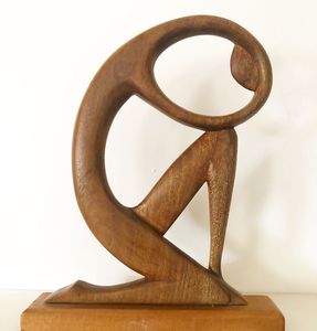 Escultura de Madera Hecha a Mano, Obra Maestra Artística, Madera Natural Sólida, Decoración Interior, Adorno Decorativo - Product Image 4