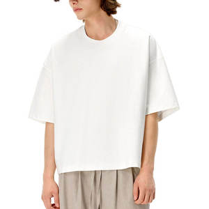 เสื้อยืดราคาถูกทรงโอเวอร์ไซส์สำหรับผู้ชาย ระบายอากาศได้ดี แฟชั่นขายส่งจำนวนมาก ทรงบ็อกซี่ เรียบๆ ไม่มีลาย สกรีนลายได้ตามต้องการ เสื้อสตรีทแวร์ 2026 - Product Image 3