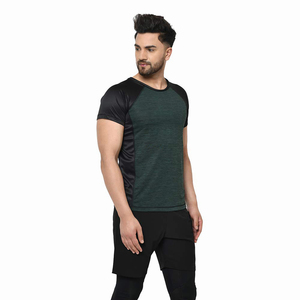 Men's <b>Raglan</b> Sleeve T-Shirt Solid Color O-Neck Quick Dry Slim Fit Sporty Style Knitted Polyester Short Sleeve Workout <b>Top</b> - Product Image 3