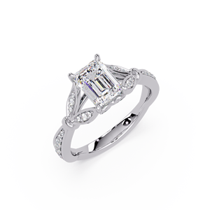 Anillo de Compromiso de Oro de 9K con Diamante Cultivado en Laboratorio con Corte Esmeralda, Joyería Fina de Lujo Personalizada, Anillo Duradero de Fabricante de Joyería de Lujo - Product Image 1