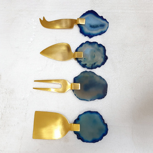 Juego de Cubiertos de Acero Inoxidable Chapados en Oro, Juego de 4 Piezas, Tenedores, Cuchillos, Cubertería, Vajilla, Utensilios de Cocina, Aptos para Alimentos - Product Image 1