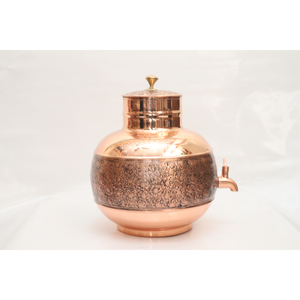 Distributeur d'eau en cuivre pur martelé avec robinet en laiton anti-fuite et réservoir de stockage d'eau pour la maison et le bureau, finition brillante, pot Matka - Product Image 5