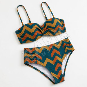 New High Waist <b>Plus</b> <b>Size</b> Women's Beach Printed Swimwear Breathable Women <b>Bikini</b> <b>Set</b> With Push up Two Piece Beachwear - Product Image 4