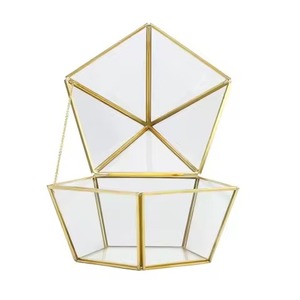 Terrario Decorativo de Metal y Vidrio para Plantas, Moderno Soporte Geométrico para Plantas de Interior, Adorno para el Hogar - Product Image 5