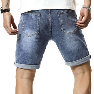 Shorts en jean pour homme, coupe slim, taille basse, été - Couleurs unies, nouveaux designs élégants - Product Image 3