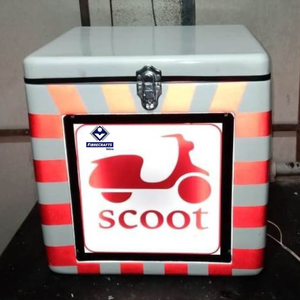 FIBRECRAFTS INDIA Modelo D Caja Superior Abierta con LED de Fibra de Vidrio FRP, Capacidad de 18L para Bicicleta/Motocicleta, Reparto, Mensajería, Paquetería, Alimentos, Lavandería - Product Image 4