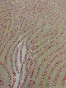 <b>Sequin</b> Beaded Lace Fabric Heavy Embroidery Tulle for <b>Red</b> Carpet Dresses Party Wear Formal Gown Luxury Mesh Material - Product Image 3