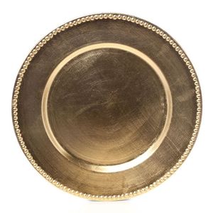 Assiette de présentation en métal brillant pour mariage, banquet, décoration de table, finition luxueuse, élégante, réutilisable, design durable - Product Image 3