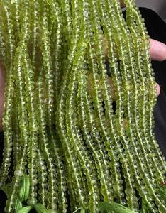 ลูกปัดพลอยเพอริดอทสีเขียวทรงรอนเดลล์คุณภาพสูง ขายส่ง ขนาด 6 มม. พลอยเพอริดอทธรรมชาติเจียระไนทรงเหลี่ยม ความยาว 16 นิ้ว แบบร้อยเป็นเส้น - Product Image 2