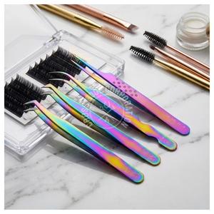 Professional Fiber Tip <b>Lash</b> Tweezer 45 90 Degree Volume Eyelash Tweezer Stainless Steel Boot <b>Lash</b> Extension Tweezer Set <b>Kit</b> - Product Image 6