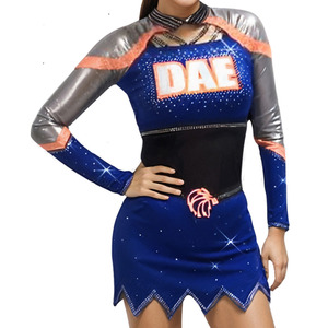 Uniformes de Animadoras Personalizados para Escuelas Secundarias, Sublimados, con Pedrería Brillante, Ligeros, Transpirables y de Secado Rápido para Mujeres Adultas - Product Image 5