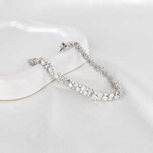 Sparkly Moissanite Emerald & Round Cut Diamond Tennis <b>Bracelet</b> for Women's With 925 <b>Silver</b> Fine Engagement Gift For Lovers - Product Image 4
