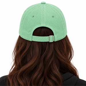 Casquette en velours côtelé unisexe personnalisée avec sangle réglable, fermeture brodée réglable et style streetwear moderne décontracté - Product Image 2