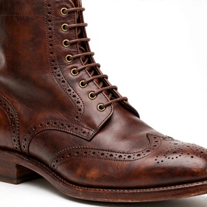 Bottes Chukka en cuir véritable marron pour homme, de qualité supérieure, à lacets, bout pointu, couleur unie, pour toutes les saisons, de BD - Product Image 3