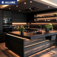 Allure Design personnalisé peinture laque Hpl cuite au four moderne minimaliste durable armoires de cuisine évier armoires murales panneau de mélamine