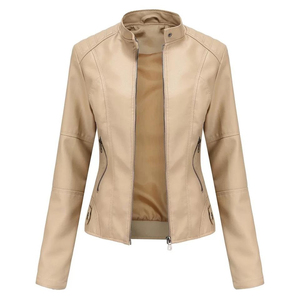 OEM New Arrival High Quality Fashionable Biker PU <b>Jacket</b> Waterproof Woven Nylon Lining Customized Design Winter Wear - Product Image 6