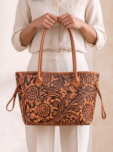 Floral <b>Canvas</b> Tote Bag Women's <b>Shopper</b> Handbag Chic Pattern Shoulder Travel Bag - Product Image 4