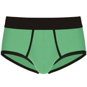 Calzoncillos bóxer para hombre con bloques de color, patrón verde liso, tiro bajo, transpirables, cómodos, costuras duraderas - Product Image 1