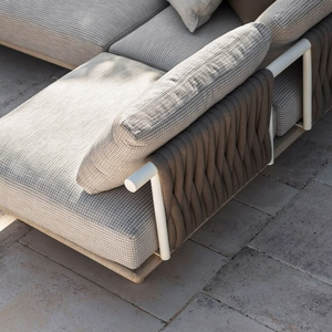 Ensemble de salle à manger d'extérieur 4/6/8 places, table et chaises en bois/aluminium, OEM ODM, résistant aux intempéries, meubles de patio pour jardin, hôtel, villa - Product Image 6