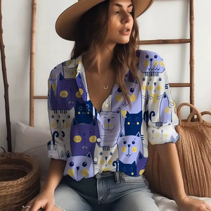 Nueva Colección de Verano: Camisas Hawaianas para Mujer, Tallas Grandes, Estampadas, Casuales, Holgadas, de Manga Corta, Transpirables y Ecológicas, Ideales para la Playa - Product Image 3