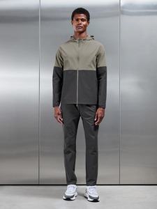<b>Men's</b> Hooded Color Blocking Windbreaker <b>Jacket</b> Set Casual Outdoor Sportswear Autumn Breathable Polyester Outfit - Product Image 2