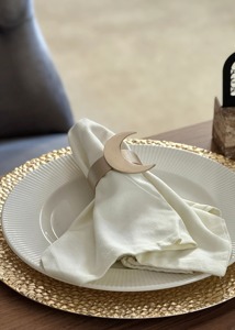 Elegant Gold Crescent Moon Napkin Rings For Ramadan And Eid <b>Table</b> Decor Modern <b>Matte</b> Gold Moon Napkin Holder - Product Image 3