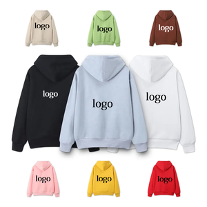 Sweat-shirt à capuche unisexe en tissu éponge uni, personnalisable avec logo numérique, pour uniformes de travail, 100 % coton, collection automne-hiver, vente en gros - Product Image 1