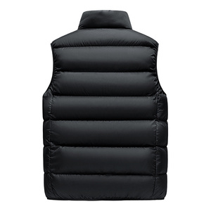 Puffer Vest Custom Logo Quilted Vest Puffer Duck Goose Waistcoat Wholesale Men Ultra-light Weight Black Woven Winter <b>Jackets</b> - Product Image 4