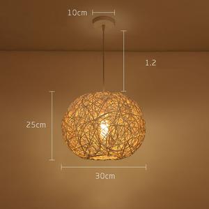 High Quality Rattan Lampshade, Round Handmade Rattan <b>Wicker</b> <b>Ceiling</b> Lampshade, Natural Rattan Lampshade for Easter Decoration - Product Image 2