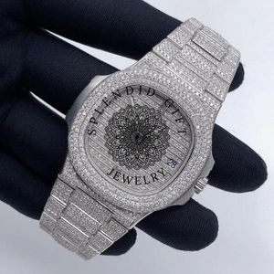 Reloj de Lujo con Diamantes, Correa de Plata con Moissanita, Cristal de Zafiro, 28 mm, Cierre Oculto, Movimiento Analógico de Cuarzo ETA, Unisex, Resistente al Agua 15 mm - Product Image 5