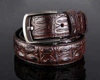 Ceinture Kivotech personnalisée en cuir d'alligator gaufré, véritable cuir de vache, luxe, imperméable, écologique, pour homme et femme
