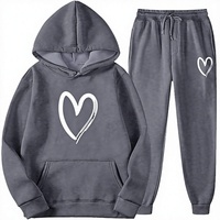 Vente en gros OEM – Survêtement de jogging de haute qualité, 2 pièces, en coton uni, tricoté sur mesure, de luxe, coupe oversize, streetwear unisexe
