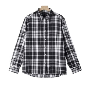 Chemise à manches longues en flanelle 100 % coton teint en fil, col montant, respirante, pour homme, poids lourd, marque privée d'usine, Printemps 2026 - Product Image 1
