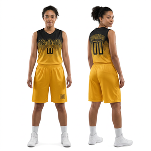 Conjunto de Uniforme de Baloncesto Sublimado Personalizado con Nombre de Equipo 00, Sin Mangas, Poliéster, Unisex, Adulto, Todas las Temporadas, Malla Transpirable - Product Image 2