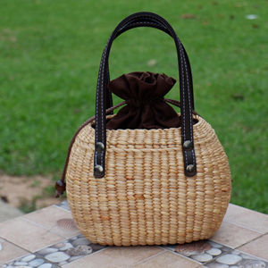 Bolso de Jacinto de Agua Hecho a Mano, Cesta Cuadrada de Paja Tejida con Asa Redonda, Bolso de Playa Ecológico de Verano para Mujer, Bolso de Compras - Product Image 6