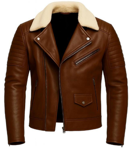 Veste d'hiver en cuir pour homme, chaude, respirante, avec col montant et logo frontal, idéale pour l'extérieur - Product Image 5