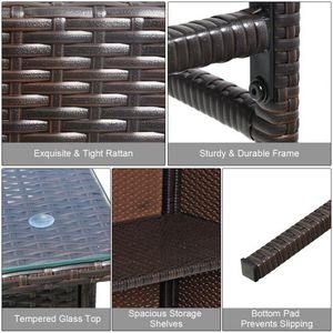 Conjunto de Muebles de Jardín de 3 Piezas con Mesa de Bar de Mimbre y Ratán para Patio - Product Image 4