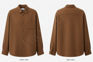 Chemise décontractée unisexe personnalisable à manches longues en mélange de coton avec poche, vente en gros - Product Image 5