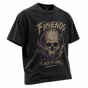 T-shirt noir pour homme à imprimé crâne gothique, manches courtes, col rond, coupe classique, jersey de coton, t-shirt graphique - Product Image 4