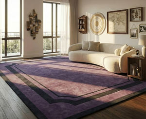 Tapis en laine de luxe de haute qualité, tissés à la main, personnalisables, tapis géométriques, ensembles de tapis pour salon, hôtel - Product Image 1