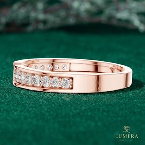 Rose Gold <b>Open</b> Chevron Lab Grown Diamond Band <b>Ring</b> for Women Minimalist Luxury 14K IGI Certified Fine Jewelry Wedding Gift - Product Image 3