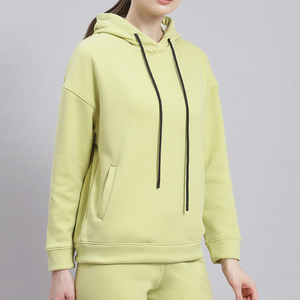 Sudadera con capucha de forro polar de moda para mujer, informal, de manga larga, estilo crop top - Product Image 4