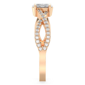 Vente directe du fabricant REYES, bague de fiançailles en argent sterling 925 avec moissanite, plaquée or rose 14 carats, bijoux fins - Product Image 5